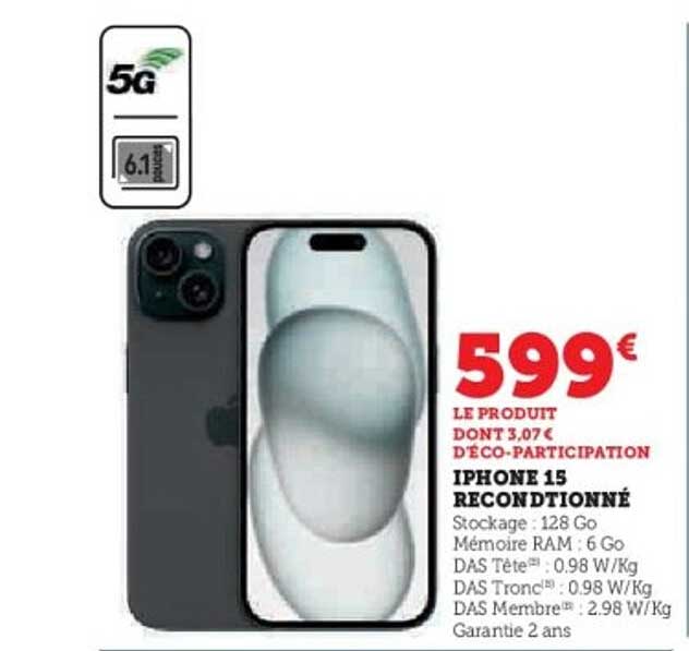 IPHONE 15 RECONDITIONNÉ