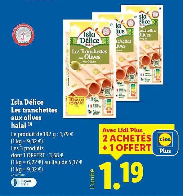 Isla Délice Les tranches aux olives halal