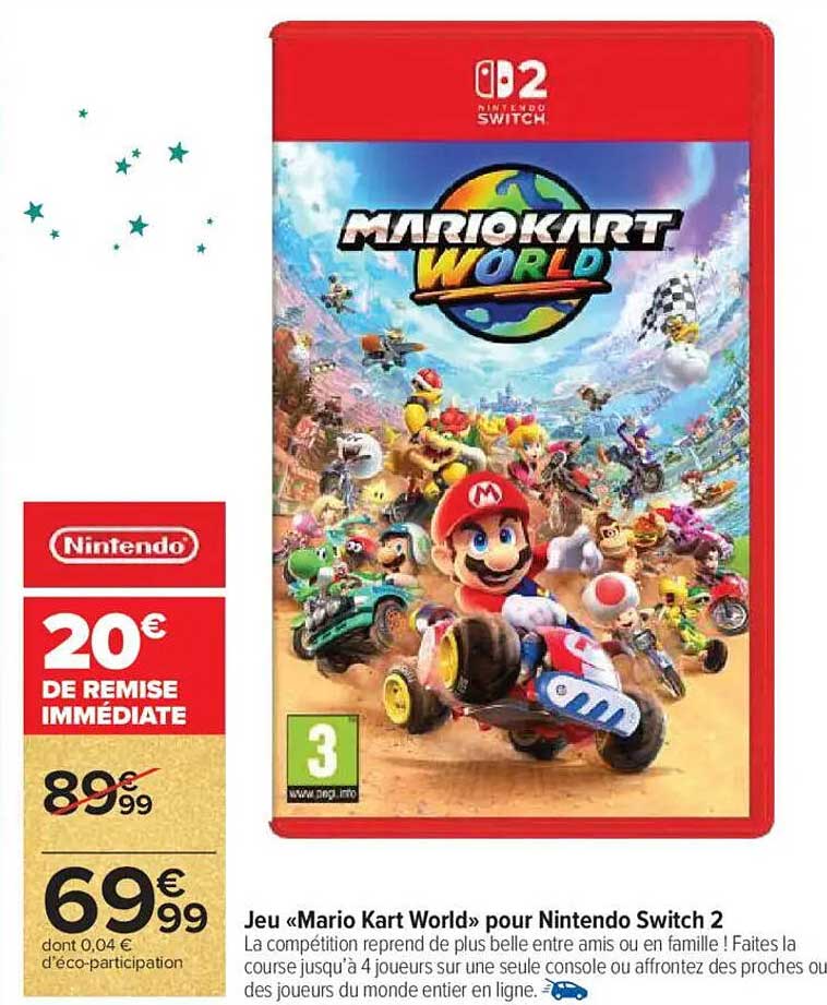 Jeu «Mario Kart World» pour Nintendo Switch 2