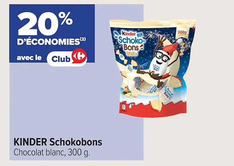 KINDER Schokobons Chocolat blanc, 300 g.
