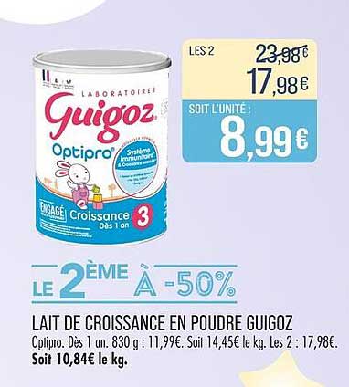 Lait de croissance en poudre Guigoz