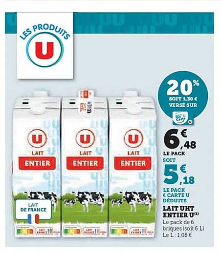 Lait UHT entier U