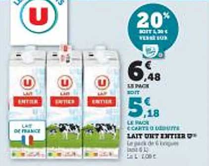 Lait UHT entier U