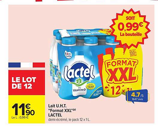 Lait U.H.T. 'Format XXL'® LACTEL