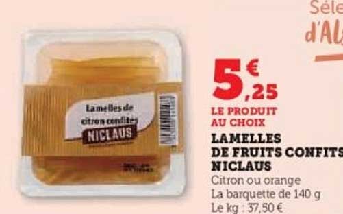 LAMELLES DE FRUITS CONFITS NICLAUS