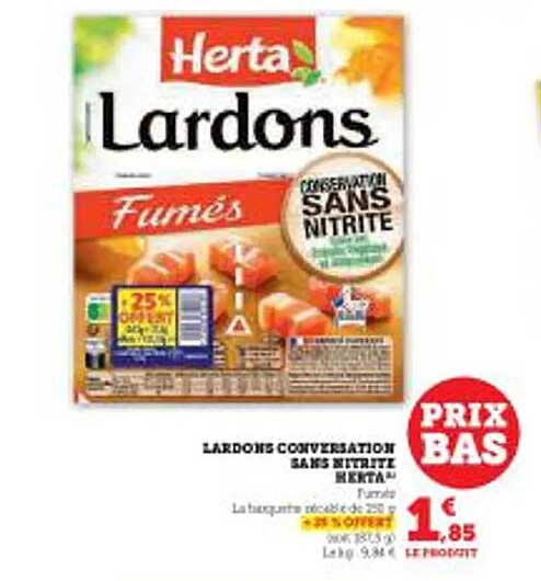 LARDONS CONSERVER SANS NITRITE HERTA