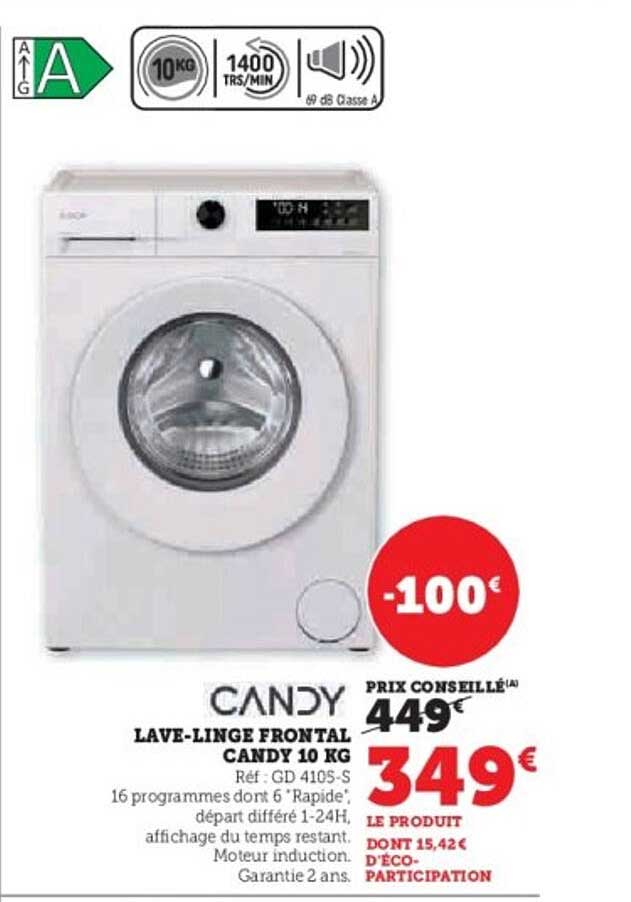 LAVE-LINGE FRONTAL CANDY 10 KG