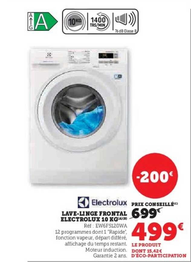 LAVE-LINGE FRONTAL ELECTROLUX 10 KG