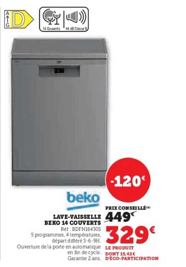 LAVE-VAISSELLE BEKO 14 COUVERTS