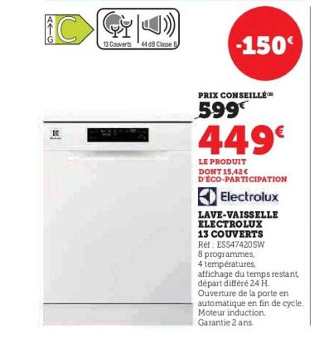 LAVE-VAISSELLE ELECTROLUX 13 COUVERTS