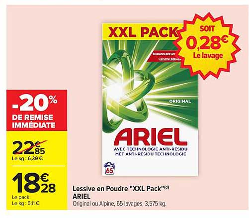 Lessive en Poudre 'XXL Pack' ARIEL