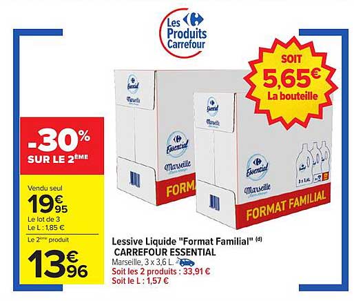 Lessive Liquide "Format Familial" (d) CARREFOUR ESSENTIAL