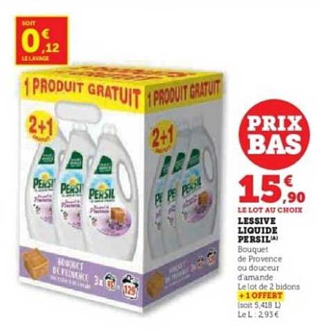LESSIVE LIQUIDE PERSIL 2+1 OFFERT