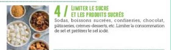 LIMITER LE SUCRE ET LES PRODUITS SUCRÉS