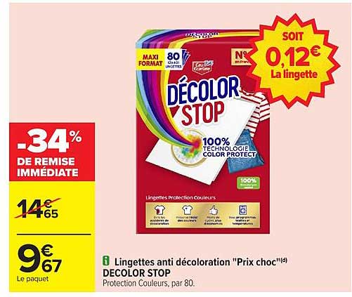 Lingettes anti décoloration "Prix choc"(d) DECOLOR STOP