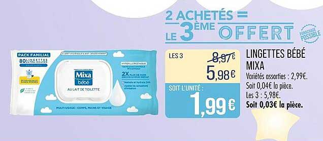 LINGETTES BÉBÉ MIXA