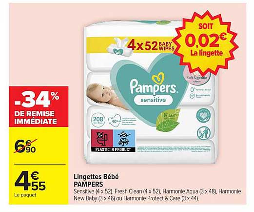Lingettes Bébé PAMPERS