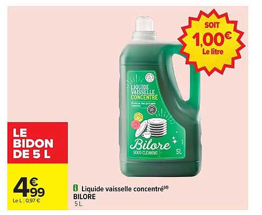 Liquide vaisselle concentré BILORE 5L