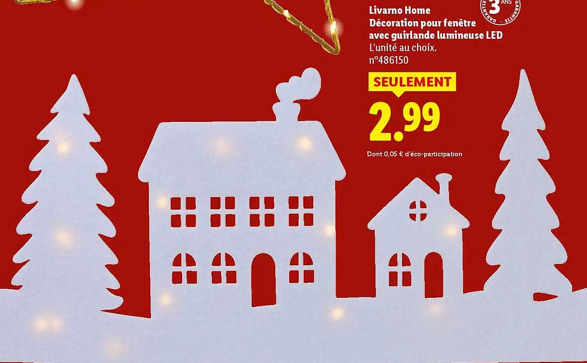 Livarni Home Décoration pour fenêtre avec guirlande lumineuse LED