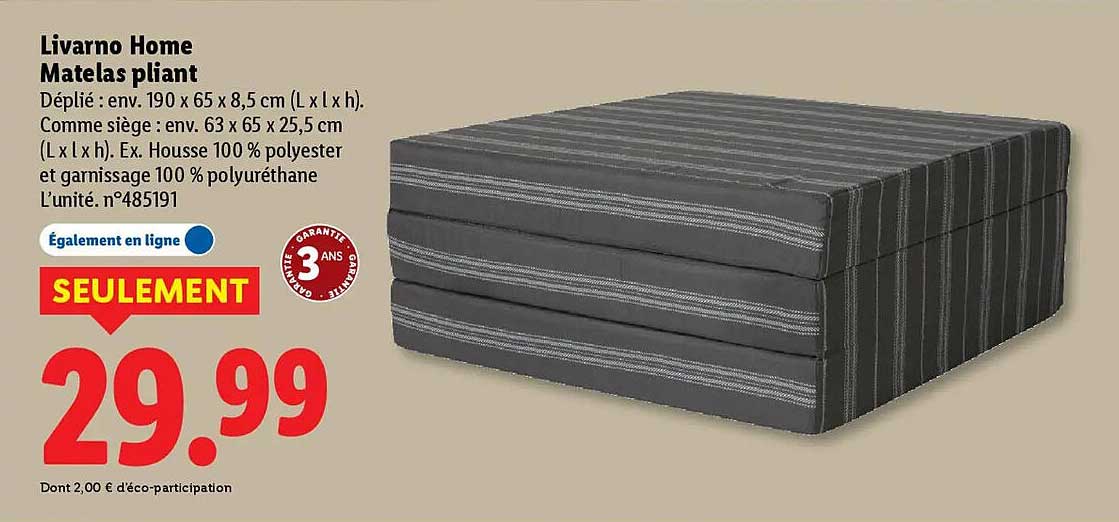 Livorno Home Matelas pliant