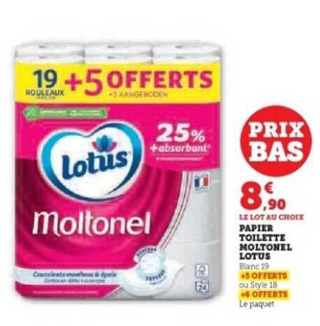LOT AU CHOIX PAPIER TOILETTE MOLTENEL LOTUS