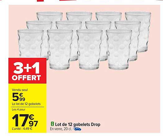 Lot de 12 gobelets Drop