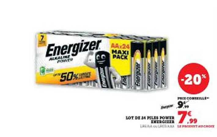 LOT DE 24 PILES POWER ENERGIZER