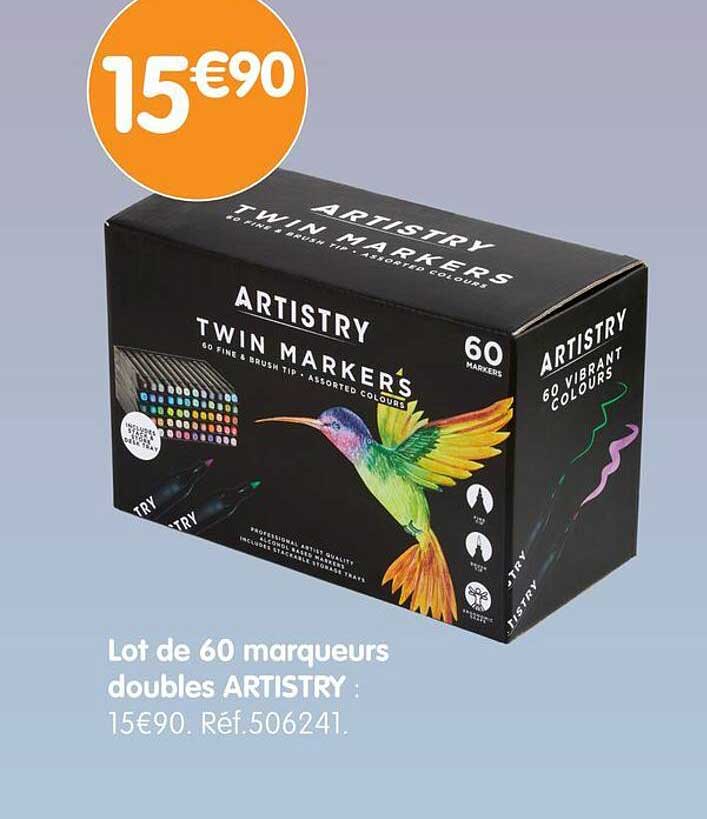 Lot de 60 marqueurs doubles ARTISTRY