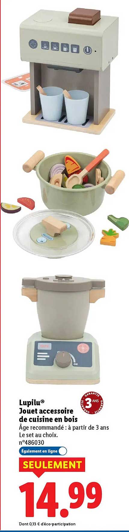 Lupilu® Jouet accessoire de cuisine en bois
