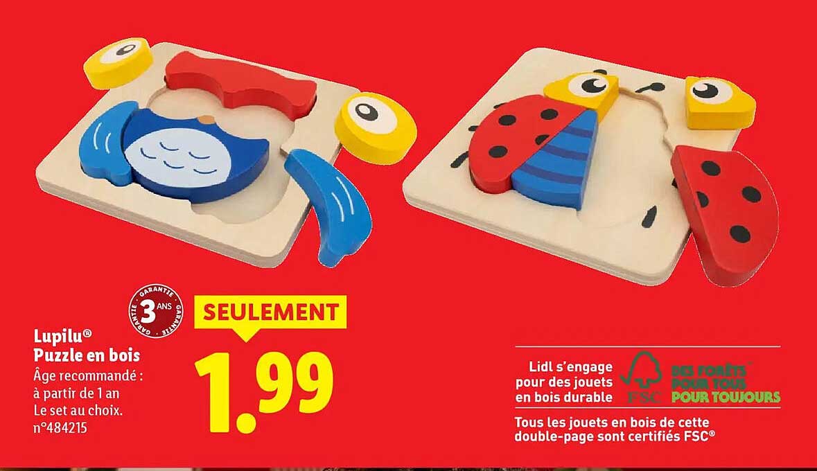 Lupilu® Puzzle en bois