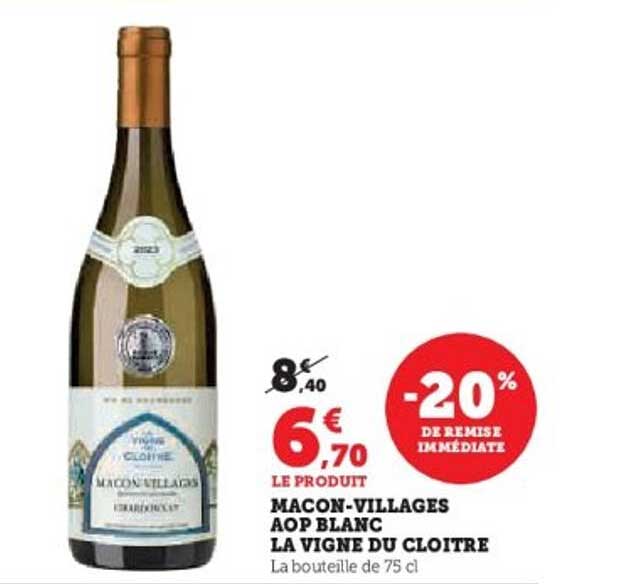MACON-VILLAGES AOP BLANC LA VIGNE DU CLOITRE