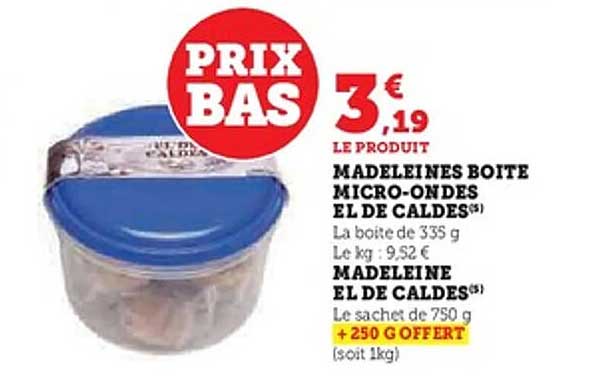 MADELEINES BOITE MICRO-ONDES EL DE CALDES