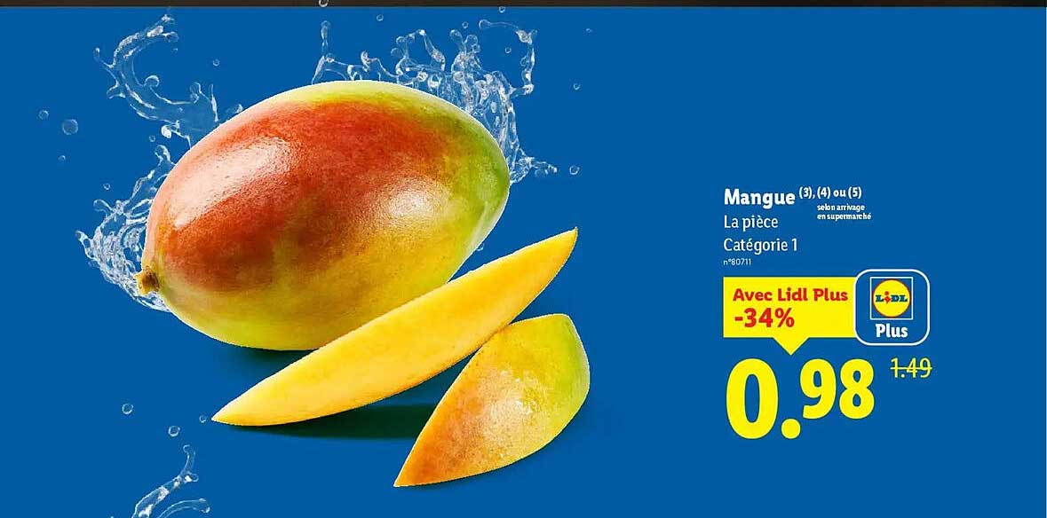 Mangue (3), (4) ou (5) selon arrivage