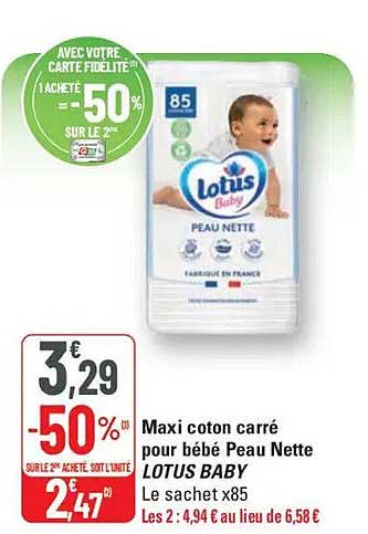 Maxi coton carré pour bébé Peau Netta