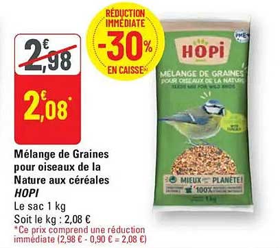 Mélange de Graines pour oiseaux de la Nature aux céréales HOPI