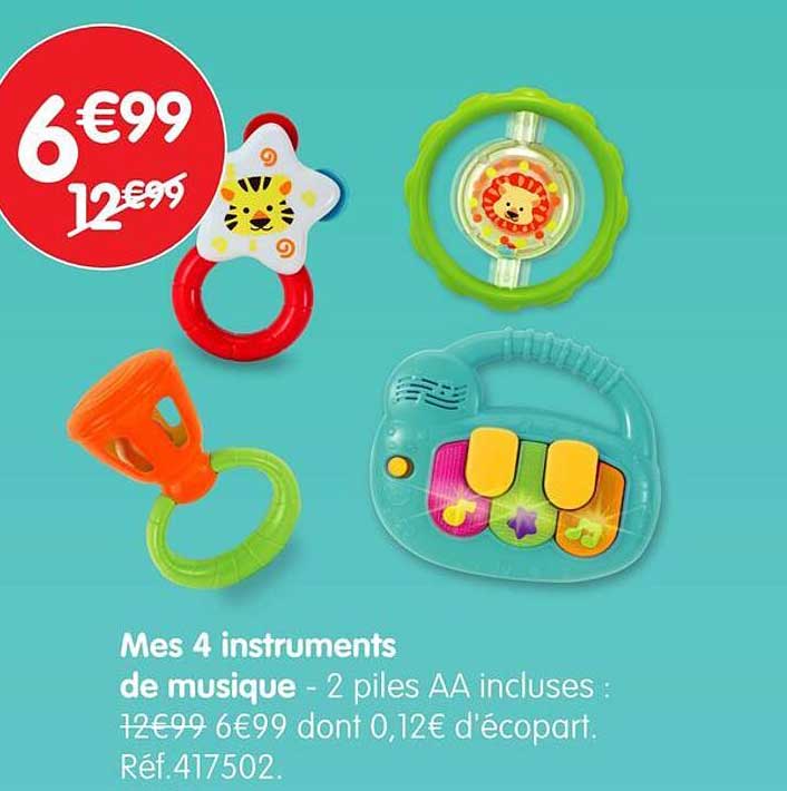 Mes 4 instruments de musique - 2 piles AA incluses