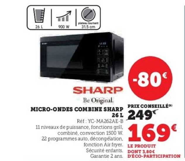 MICRO-ONDES COMBINE SHARP 26 L