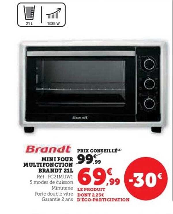 MINI FOUR MULTIFONCTION BRANDT 21L