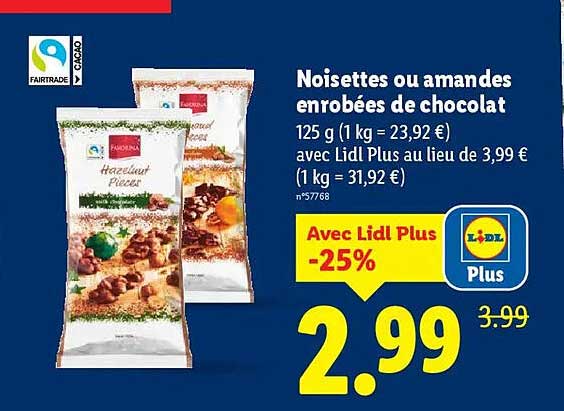 Noisettes ou amandes enrobées de chocolat