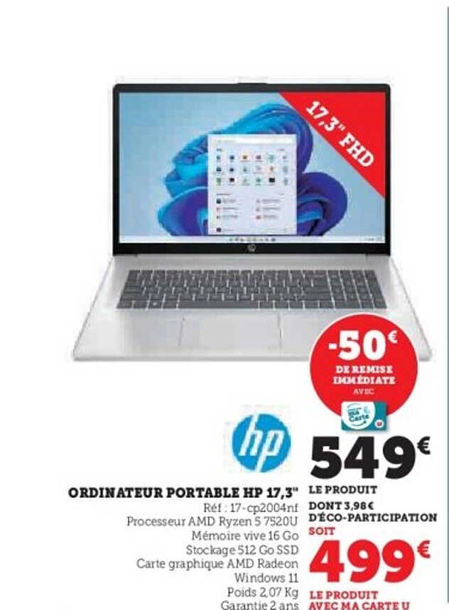 ORDINATEUR PORTABLE HP 17,3"