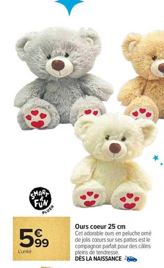 Ours coeur 25 cm
