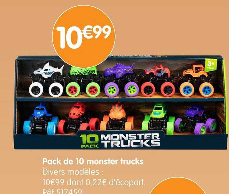 Pack de 10 monster trucks