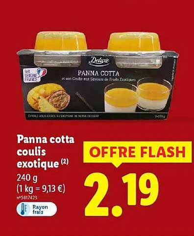 Panna cotta coulis exotique