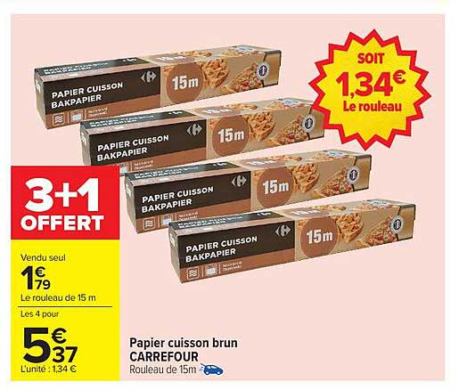 Papier cuisson brun CARREFOUR