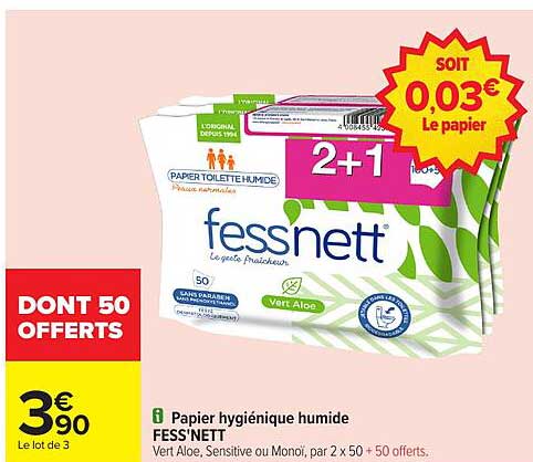 Papier hygiénique humide FESS'NETT