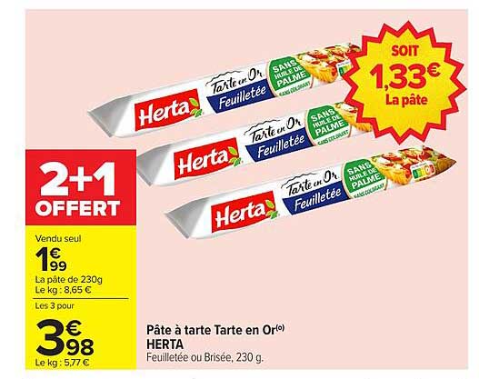 Pâte à tarte Tarte en Or® HERTA