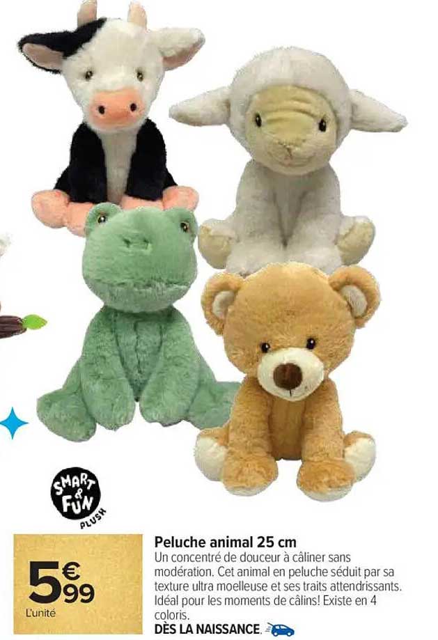 Peluche animal 25 cm