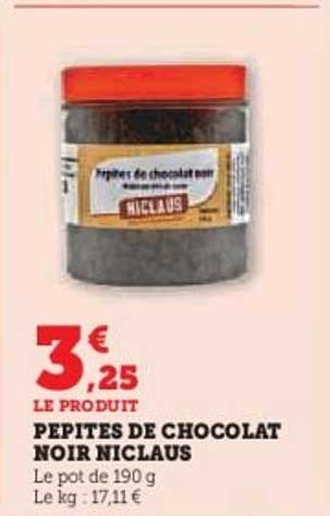 PEPITES DE CHOCOLAT NOIR NICLAUS
