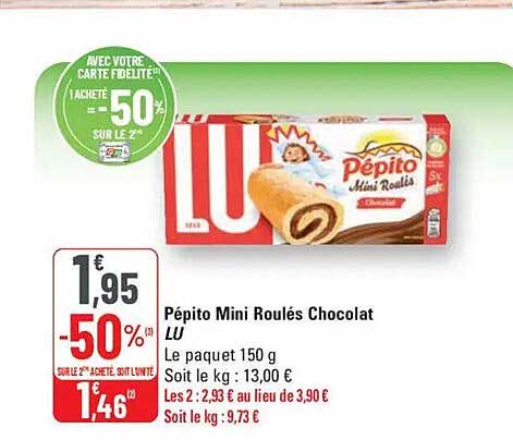Pépito Mini Roulés Chocolat LU