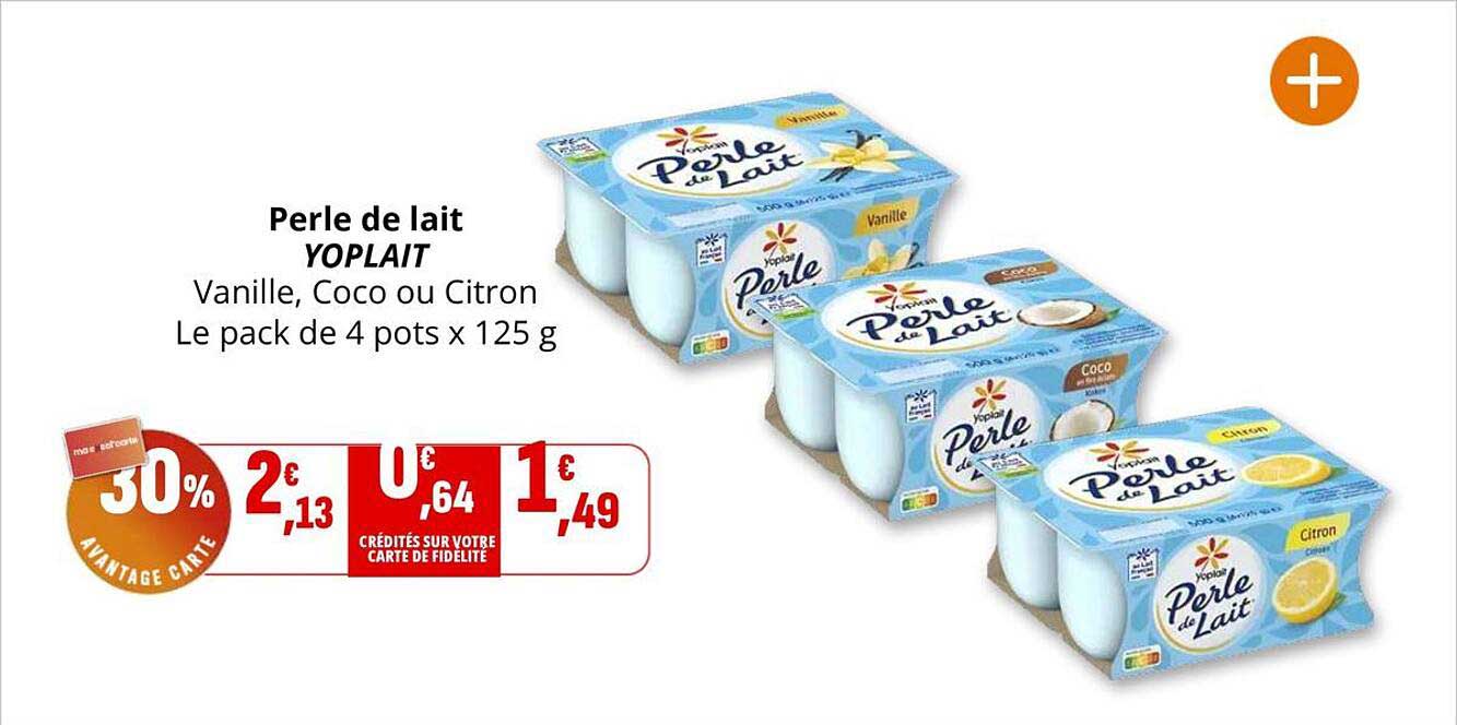 Perle de lait YOPLAIT Vanille, Coco ou Citron